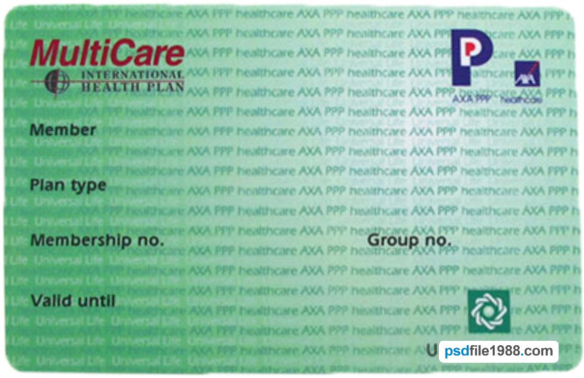 USA MultiCare International Health Plan Card